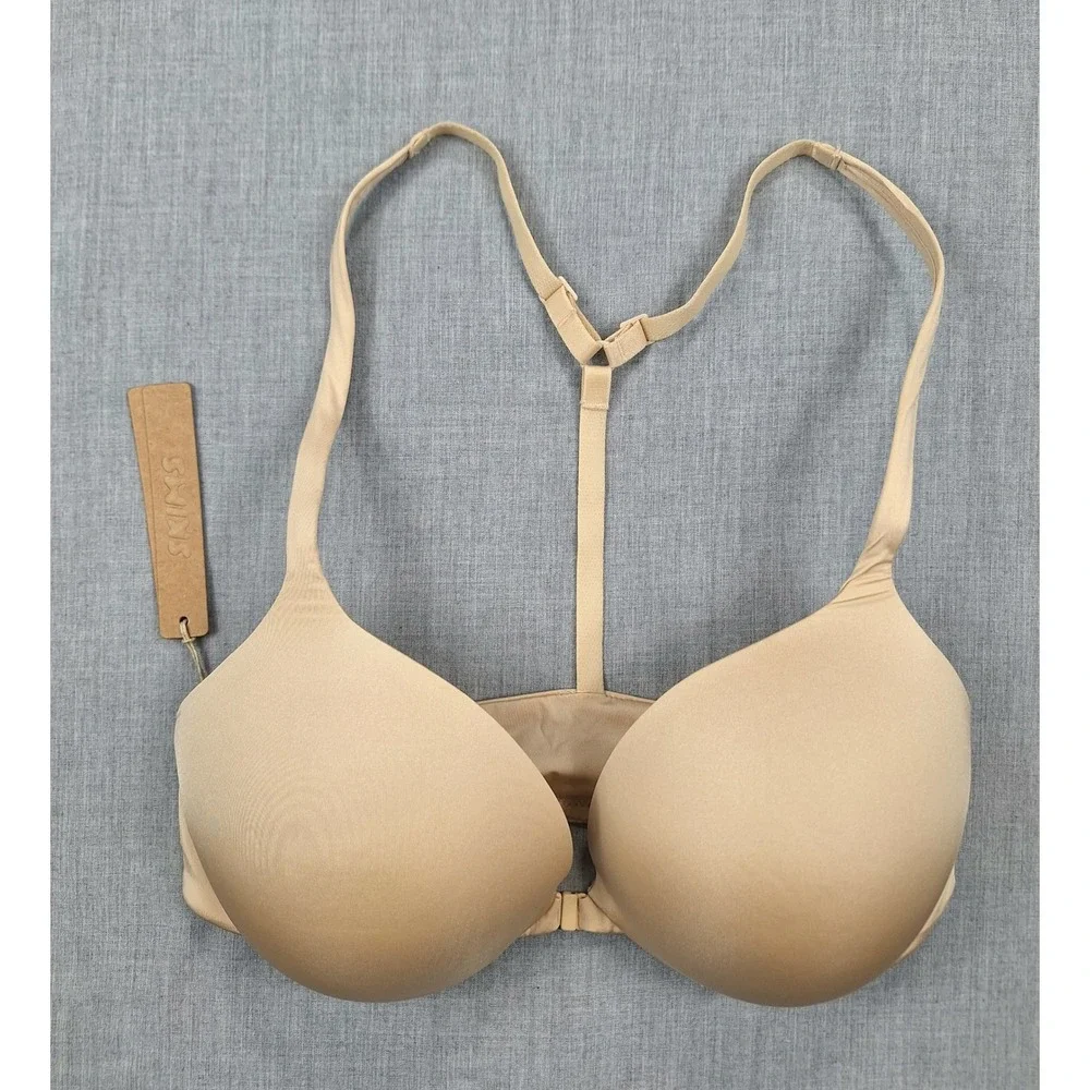 SKIMS Ultimate Push Up Front Closure Bra Sand BA-PLG-4376 Womens 34C NWT
